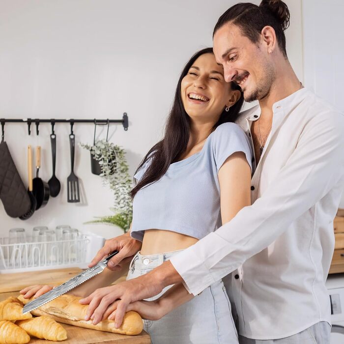 MOSFiATA Brotmesser 10 дюймів, хвилястий ніж для хліба, булочок та випічки - професійний ніж пекаря, для нарізання хліба, довгий ніж для хліба, ніж для булочок, елегантна подарункова упаковка