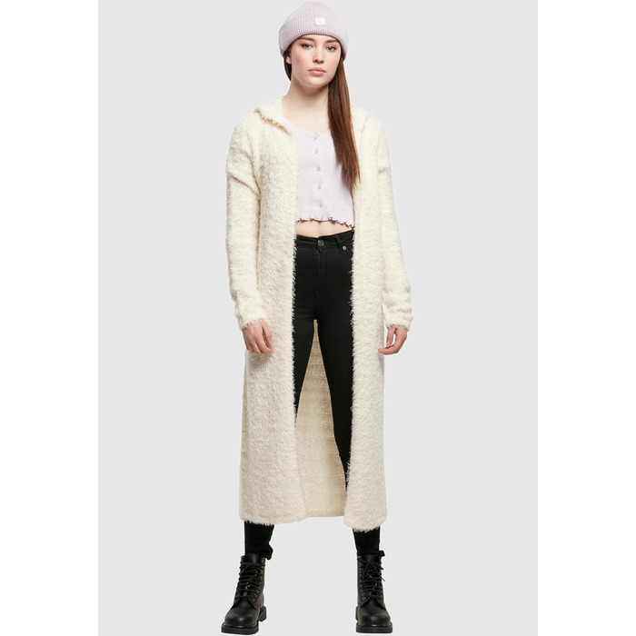 Кардиган жіночий Urban Classiс з капюшоном та пір'ям, чорний (3XL, Whitesand)