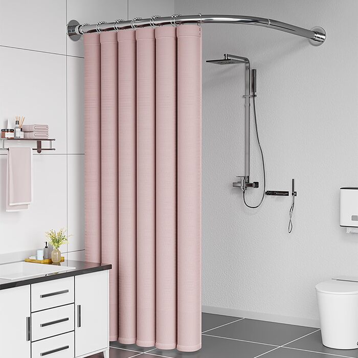 Регульована штанга для душу L-подібної форми без свердління, штанга для душу з нержавіючої сталі 304, розширювана кутова штанга для душу, для (Розмір:Колір) (C 90-130см x 90-130см, Срібло)