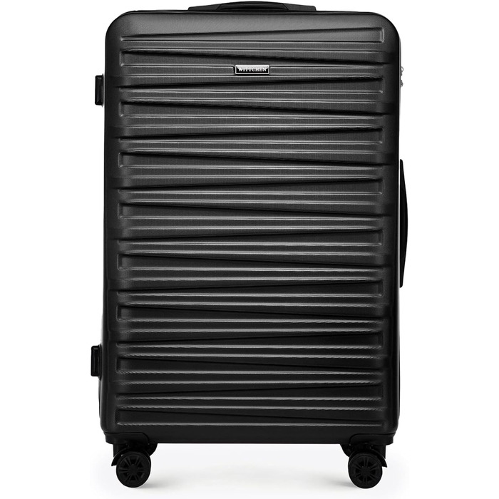 WITTCHEN Skyspeed Line - великий валіза з жорстким корпусом ABS, 4 колеса, телескопічна ручка, комбінаційний замок, чорний. Підходить для авіакомпаній Lufthansa, Eurowings, Ryanair, Condor