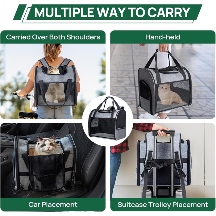 Транспортна сумка-рюкзак для котів та собак: вентильована, складна, для перевезення домашніх тварин