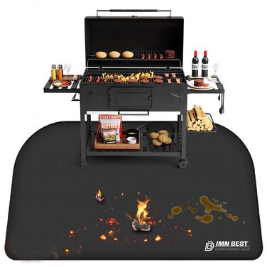 Гриль-килимок жаростійкий, складний, 120x80 см - захист для газону, землі, каміну, BBQ