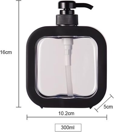 Набір дозаторів для мила та гелю для душу, 500 мл, чорний (2 шт.) - для кухні та ванної кімнати