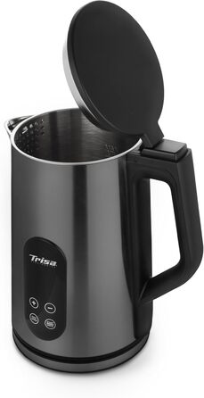 Електричний чайник Trisa Digital Boil з подвійними стінками, 1.7л, регулювання температури (40-100°C), нержавіюча сталь, сенсорне дисплеї, функція підтримання тепла 4г, корпус Cool Touch, колір антрацит