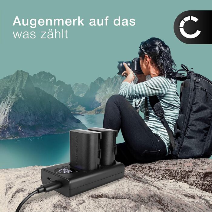 Зарядний пристрій CELLONIC Dual LC-E6 CBC-E6 для Blackmagic Pocket Cinema 4K, Canon EOS R6 Mark – 8.4W, USB