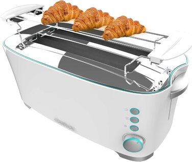Тостер Cecotec Toast&Taste Extra W: 1000W, 7 рівнів підсмажування, автоматичний викид, для товстих шматочків, білий