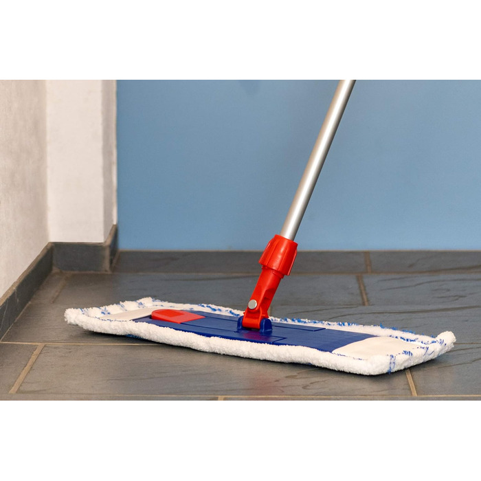 Sonty 5-Piece Replacement Mop Pad, Microfiber, Professional Mop 40cm White with Blue Stripes (5)