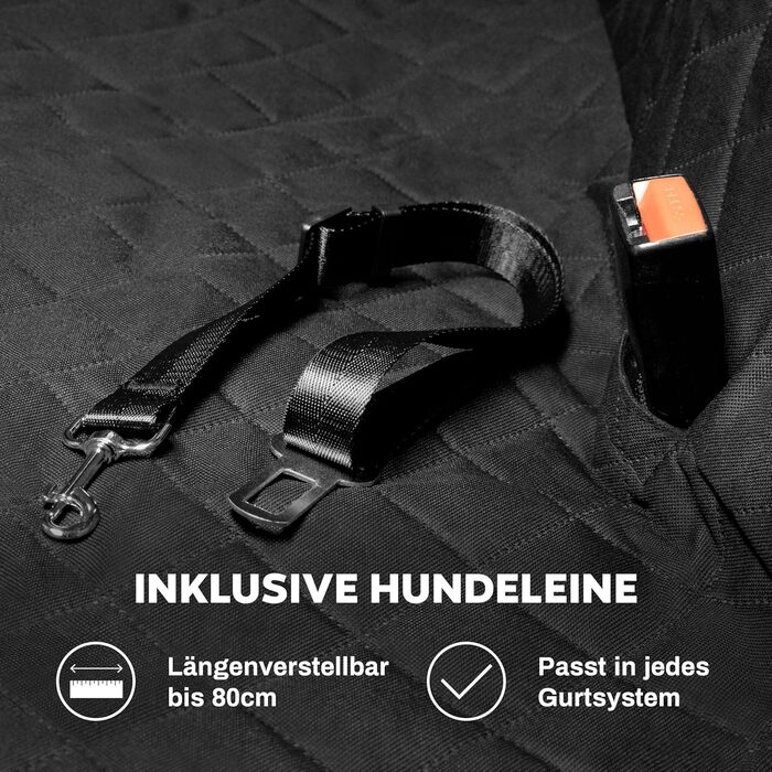 Захист для заднього сидіння автомобіля для собак Hainberger: водовідштовхувальний, анти-царапин, з боковим захистом та віконцем, 137x147 см