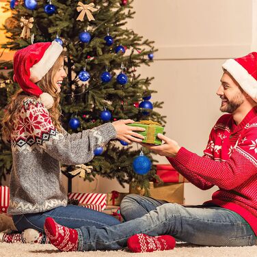 101 шт. блакитні ялинкові кулі Aitsite 6см/4см/2см, пластикові прикраси для ялинки, декор для дому, свята