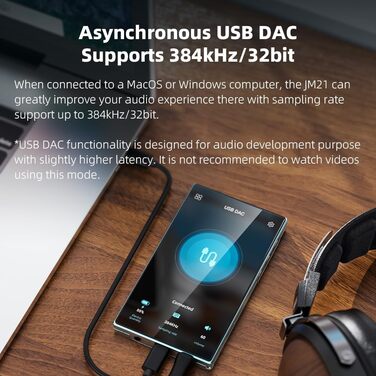 FiiO JM21 - Аудіопрогравач Android 13 Hi-Res з Snapdragon 680, Bluetooth, WiFi, USB DAC, 12.5 годин роботи (Himmelblau)
