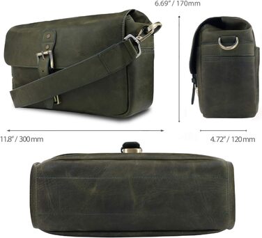 Чохол для камери MegaGear Torres з натуральної шкіри (Olivgrün) для бездзеркальних, моментальних та DSLR камер