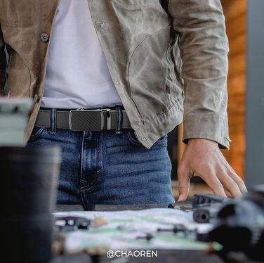 Чоловічі ремені CHAOREN 2 шт. в наборі, 35 мм, автоматична застібка, шкіряні, регульовані, ідеально підійдуть як подарунок, розмір 90-100 см (115 см)