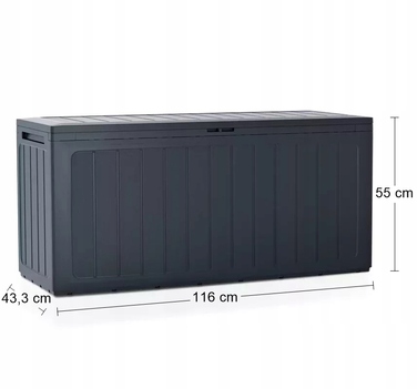 Садова скриня WOODEBOX 280л, антрацит - Prosperplast MBWL280-S433