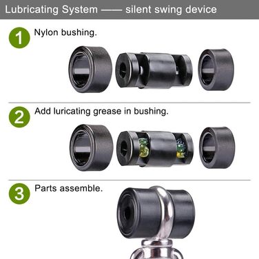 BeneLabel 2-Pack Heavy-Duty Ceiling Hook, Hammock Attachment, Stainless Steel 360° Swivel Hanging Chair Suspension Silent Bushing Screw for Wooden Beams/Concrete Ceilings Yoga Punching Bag Ceiling Bracket, Up to 726kg