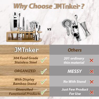 Набір для коктейлів з підставкою, професійний барний набір для змішування напоїв, 24oz, срібний