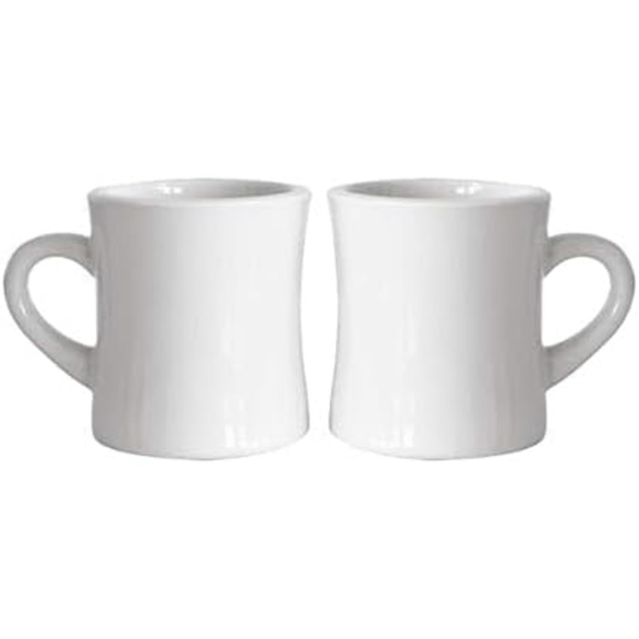 Serami Original Coffee Mug Set, 325 ml, White, Ceramic Mugs, ideal for kitchen, travel, and hot tea, Retro Waffle House Mug with Handle, Durable Coffee Mugs (2 pieces)