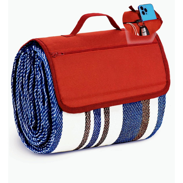 Плед для пікніка Boobhone, великий водонепроникний килимок, 3-шаровий плед для подорожей, пляжу, кемпінгу, подарунок для дорослих, пар, жінок, весільний подарунок 80''x80'' (152 x 203 см)