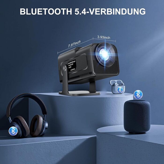 Проектор Sala320max P92Max: 4K, 1080P, WiFi, Bluetooth 5.2, Android 13, Netflix, YouTube, Prime Video, Автофокус