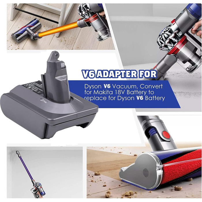 Адаптер для акумулятора Dyson V7 V8 та Makita 18V: перетворювач для пилососів Dyson 21.6V V7(SV11) V8(SV10) Fluffy Animal Trigger