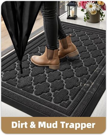 Килимок для дому та вулиці Color G, 43.5 x 75 см, неслизький, миючий, для входу, балкону (сірий)