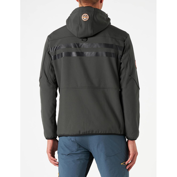 Чоловіча куртка Softshell Geographical Norway Leyoley Production, темно-сіра з помаранчевим, розмір 3XL