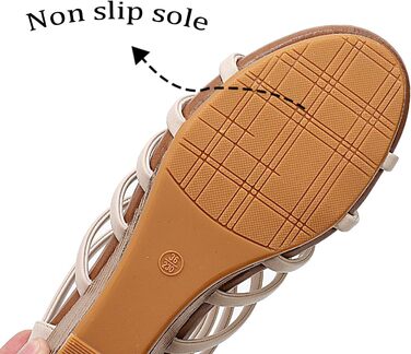 Сандалі жіночі STMAHER Gladiator-Sandalen сріблясті на танкетці, літні пляжні босоніжки 36 EU
