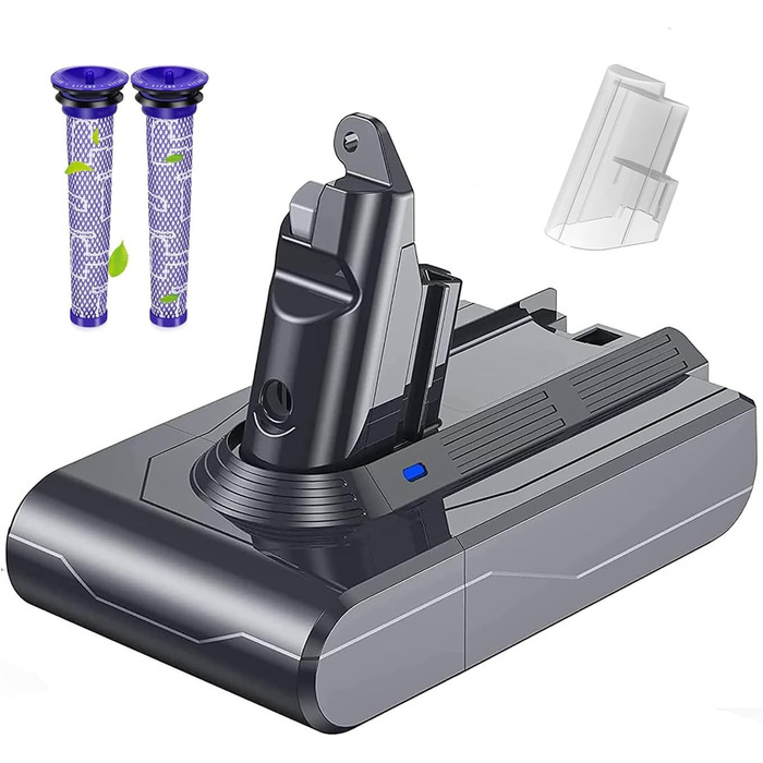 Замінний акумулятор V6 6.0Ah для пилососів Dyson V6 (DC62, DC58, DC59, DC61, DC62 Animal, DC72, DC74, SV03, SV04, SV05, SV06, SV07, SV09) + 2 фільтри
