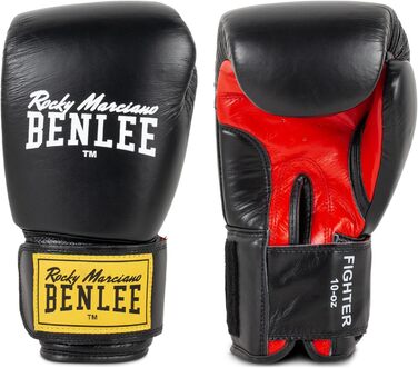 Боксерські рукавички BenLee з натуральної шкіри Fighter Black/Red, 16 oz, одинарні