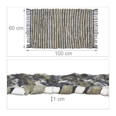 Relaxdays Patchwork Rug, 60x100 cm