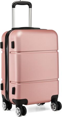 Валіза ручної поклажі KONO 55x38x22 см, 33 літри, ABS, рожево-золотий колір