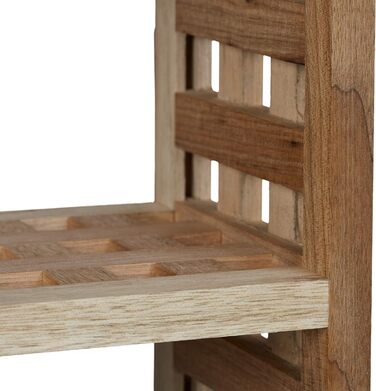 Relaxdays Wall Shelf Bathroom, Walnut with 5 Compartments, for Bathroom, Hallway and Living Room, H x W x D: 50 x 50 x 15 cm, natural