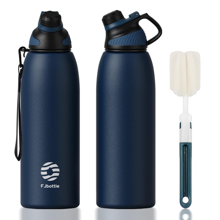 Термопляшка Fjbottle Edelstahl 1.5л синя: спортивна, з магнітною кришкою, BPA-free, для школи та фітнесу