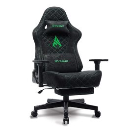 Ігровий крісло Symino, ергономічний офісний крісло, дизайн у стилі гоночного авто, чорний, з підніжкою