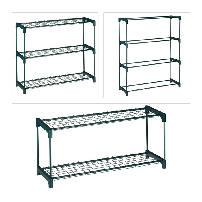 Relaxdays 2-Tier Plant Shelf Set with 4 Shelves