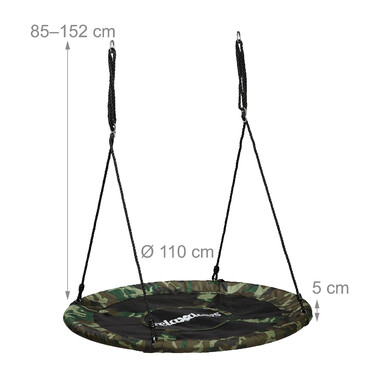 Relaxdays Bird Nest Swing Camouflage