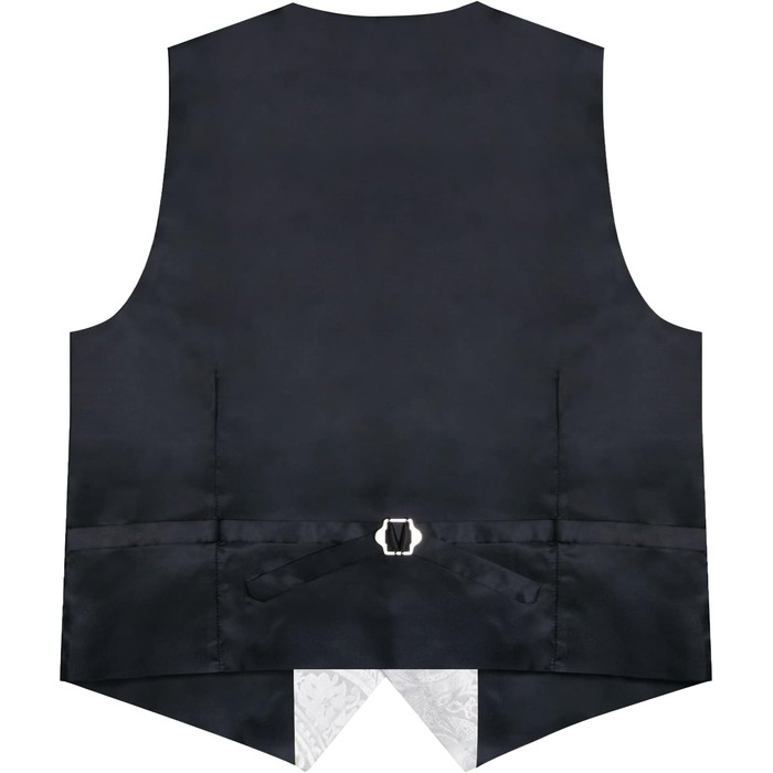 Набір краватка, жилет, нагрудна хустинка, запонки та лапільєрний шпилька Dibangu для весілля та свят (7 шт., шовк, Paisley)