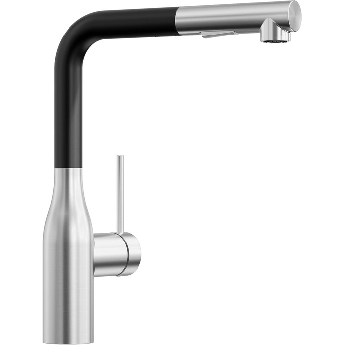 Кран кухонний висувний CECIPA, 360° поворотний, чорний, з витяжним виливом, міцний, без витоків, проста установка, з домішувачем для раковини (щіткова поверхня & чорний колір)