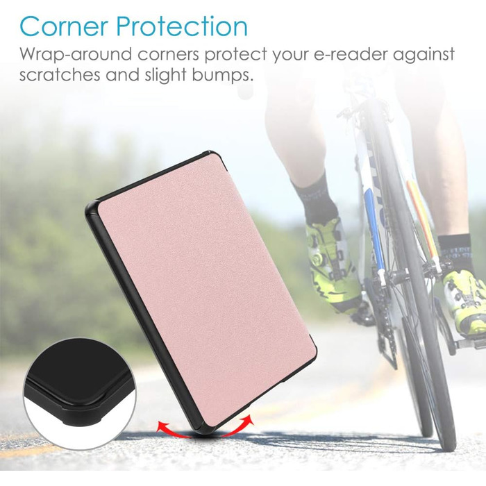 Водонепроникний чохол Fintie для Kindle Paperwhite 10 (2018) з авто-ввімкненням/вимкненням, квітка гібіскус (рожеве золото)