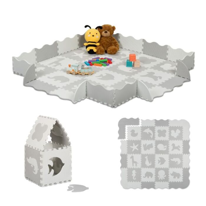 Relaxdays Puzzle Mat Animal Motifs