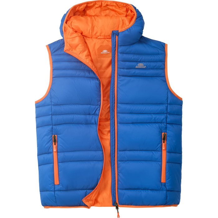 Чоловіча степкова жилетка NORDCAP, легка outdoor жилетка, тепла та вітронепроникна, спортивний гільє з капюшоном та кишенями на блискавці, розмір M-3 (L, Синій)