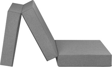 Складаний гостьовий матрац Badenia Trendline XXL, поліестер, 196x65x15,5 см, плюш, висота 15 см, сірий, з чохлом, сертифікат OEKO-TEX, німецька якість