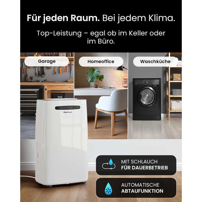 Про Бріз - Вологопоглинач повітря 25л/добу, 30 м², 4 режими, таймер, Smart App - від вологи та плісняви