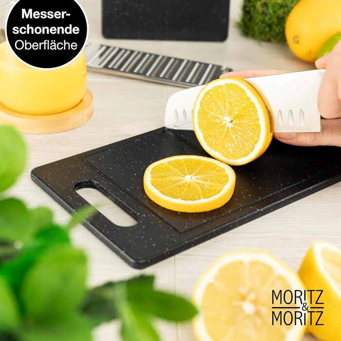 Набір дерев'яних обробних дощок Moritz & Moritz з гранітним дизайном, 25 x 15 см, BPA free, для сніданку, гігієнічний, придатний для миття в посудомийній машині (4 шт.)