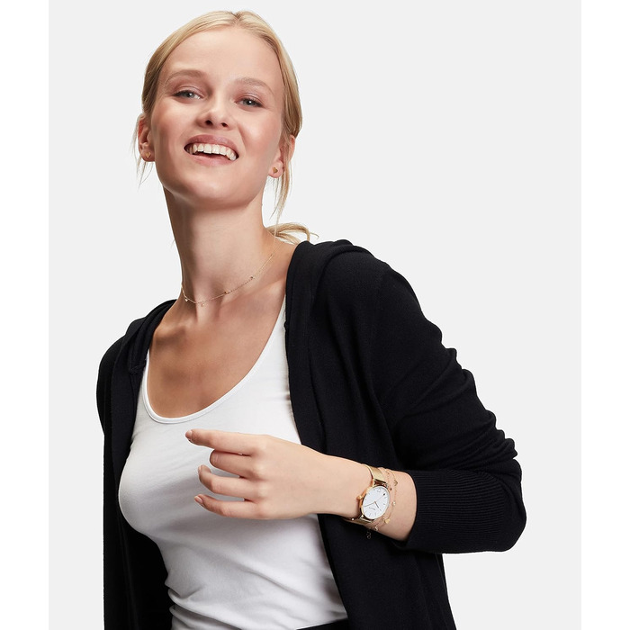 Жіночий годинник Tamaris з мікросітчатим ремінком зі сталі та сердечком (Золотий мікросітка / Сердечко)