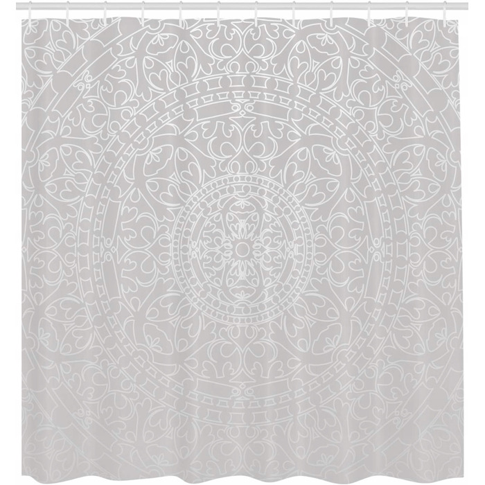 Штора для ванни ABAKUHAUS mandala, сіра, 175 x 220 см