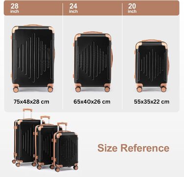 Набір валіз LEADZM 3 шт. з захистом кутів, ABS, телескопічний ручка, ручна поклажа, контрастне забарвлення (кремово-білий)