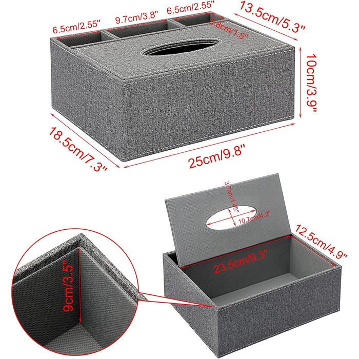 Скляна коробка для серветок BTSKY з пультом дистанційного керування, сірого кольору. Організатор для дому, настільний органайзер.