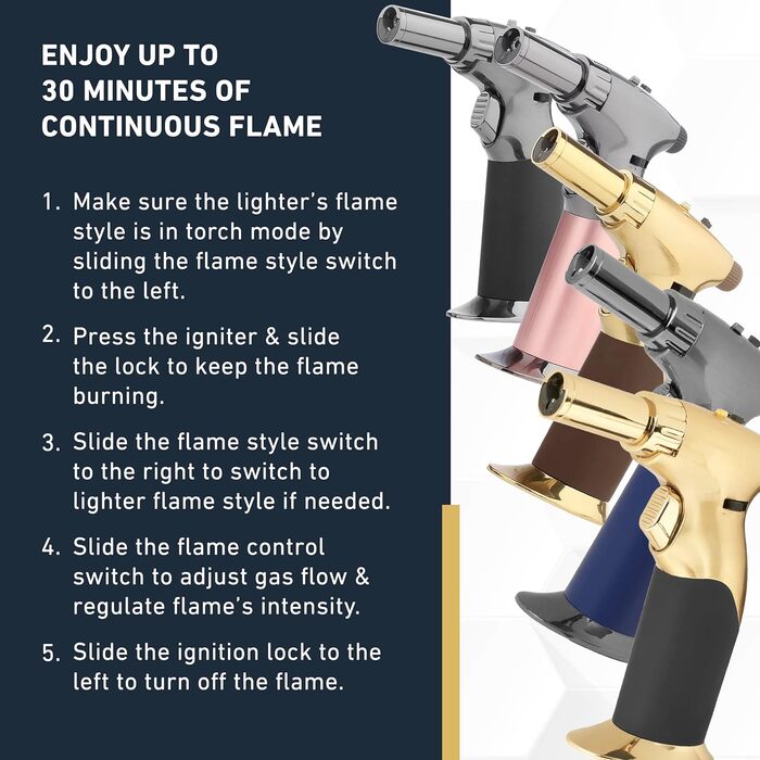 Бунсен-горилка на бутані, регульована, 2-в-1 з бездротовим вимикачем для випічки, приготування їжі, грилю та крем-брюле (сталево-коричнева)