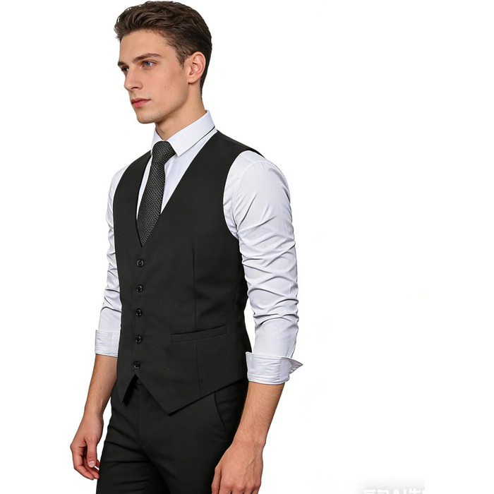 Чоловіча жилетка Alizeal для ділового костюма, однотонна, класичний крій, смокінг, чорна, L