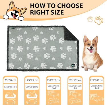 Водонепроникний плед для собак та котів, миючий, 150 x 120 см (Paw/Black)